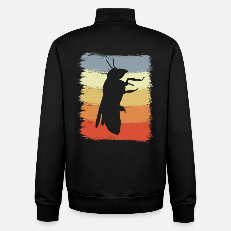 Retro Honigbiene - Unisex Organic Zip Sweatshirt von Stanley/Stella - Schwarz