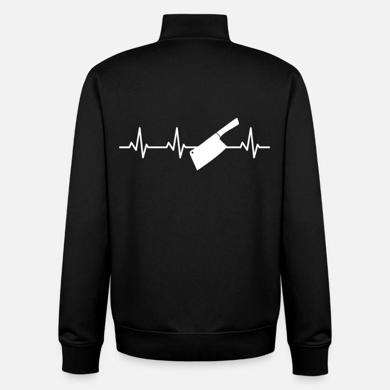 Hackbeil Herzschlag - Unisex Organic Zip Sweatshirt von Stanley/Stella - Schwarz