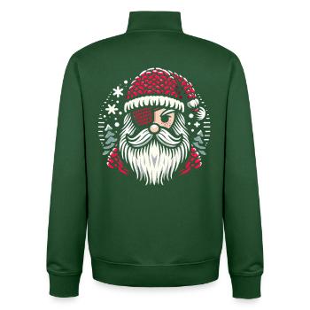 Weihnachtsmann Strickmuster mit Augenklappe - Unisex Organic Zip Sweatshirt von Stanley/Stella - Flaschengrün - Hinten - AI Model Male 185 dark (185cm)