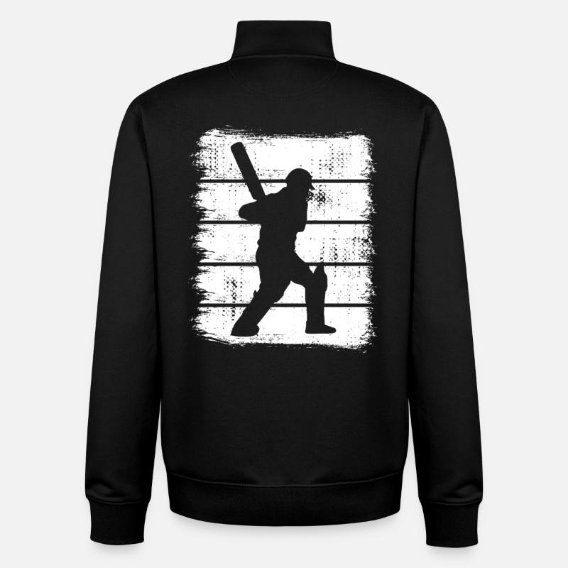 Batteur de cricket - Sweat zippé unisexe en coton bio Stanley/Stella - noir