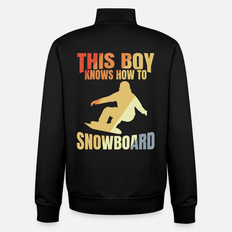 Garçon de snowboard - Sweat zippé unisexe en coton bio Stanley/Stella - noir