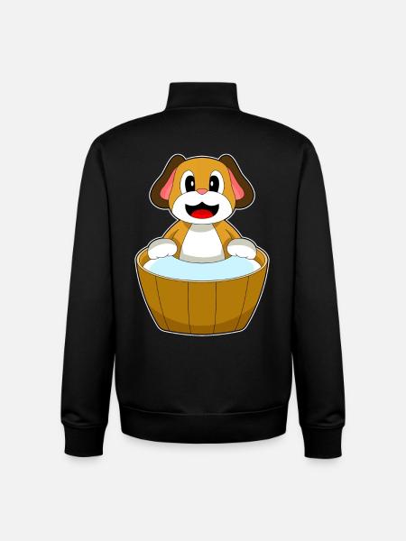Dog Bathing Bathtub - Unisex Organic Zip Sweatshirt by Stanley/Stella - black