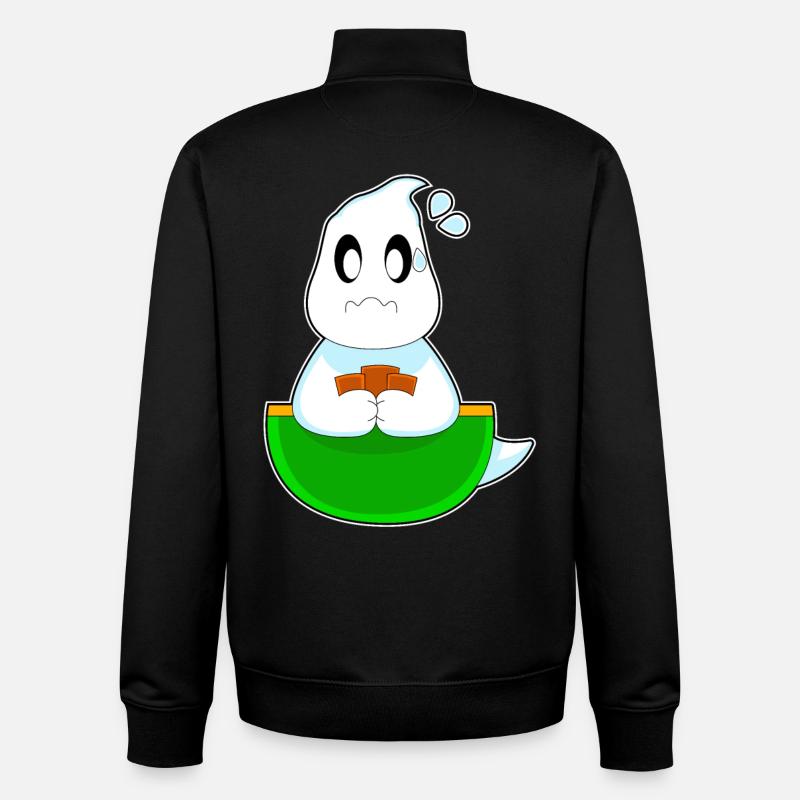 Geist Halloween Poker - Unisex Organic Zip Sweatshirt von Stanley/Stella - Schwarz