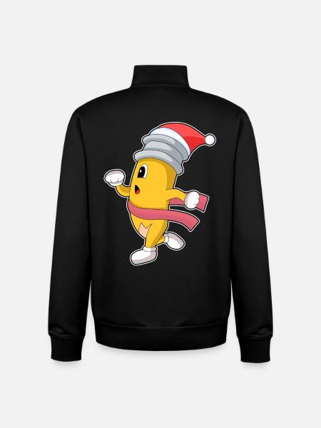 Pencil Christmas Jogging - Unisex Organic Zip Sweatshirt by Stanley/Stella - black