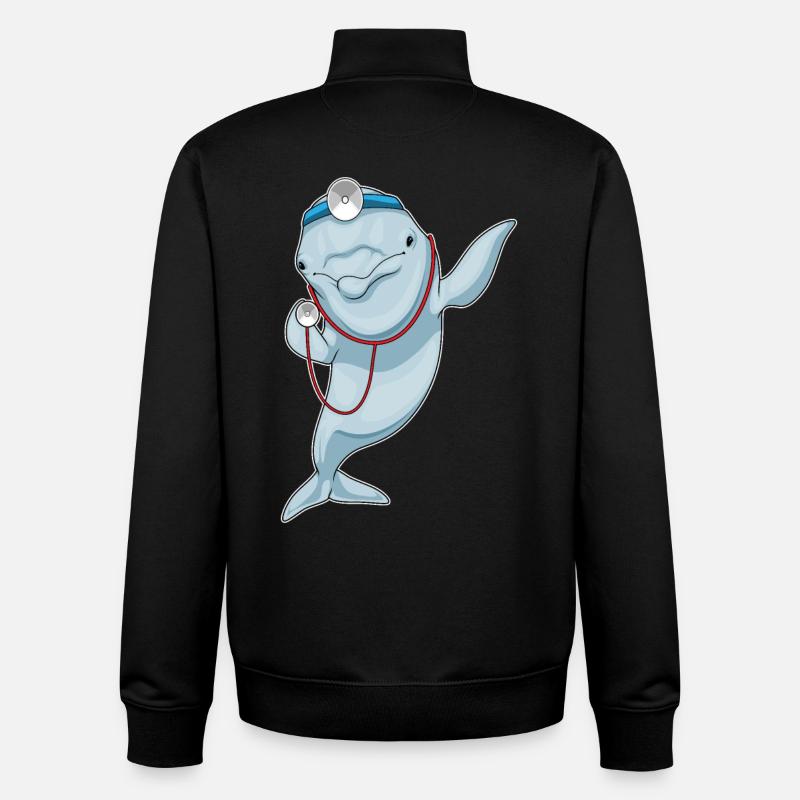 Delfin Arzt Stethoskop - Unisex Organic Zip Sweatshirt von Stanley/Stella - Schwarz