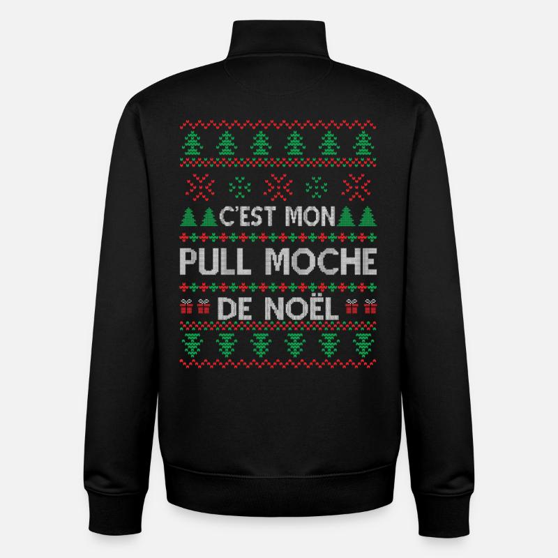 C'est Mon Pull Moche De Noël - Sweat zippé unisexe en coton bio Stanley/Stella - noir