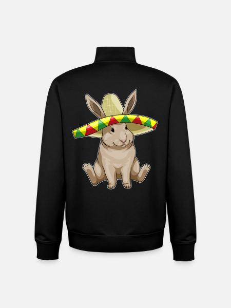 Bunny Sombrero - Unisex Organic Zip Sweatshirt by Stanley/Stella - black