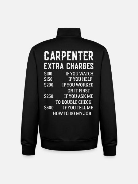 Carpenter Extra Charges Funny Carpentry shirt - Unisex Organic Zip Sweatshirt by Stanley/Stella - black