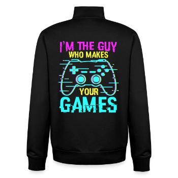 Game Programmer Saying - Unisex Organic Zip Sweatshirt by Stanley/Stella - black - Back - AI Model Male 185 light (185cm)