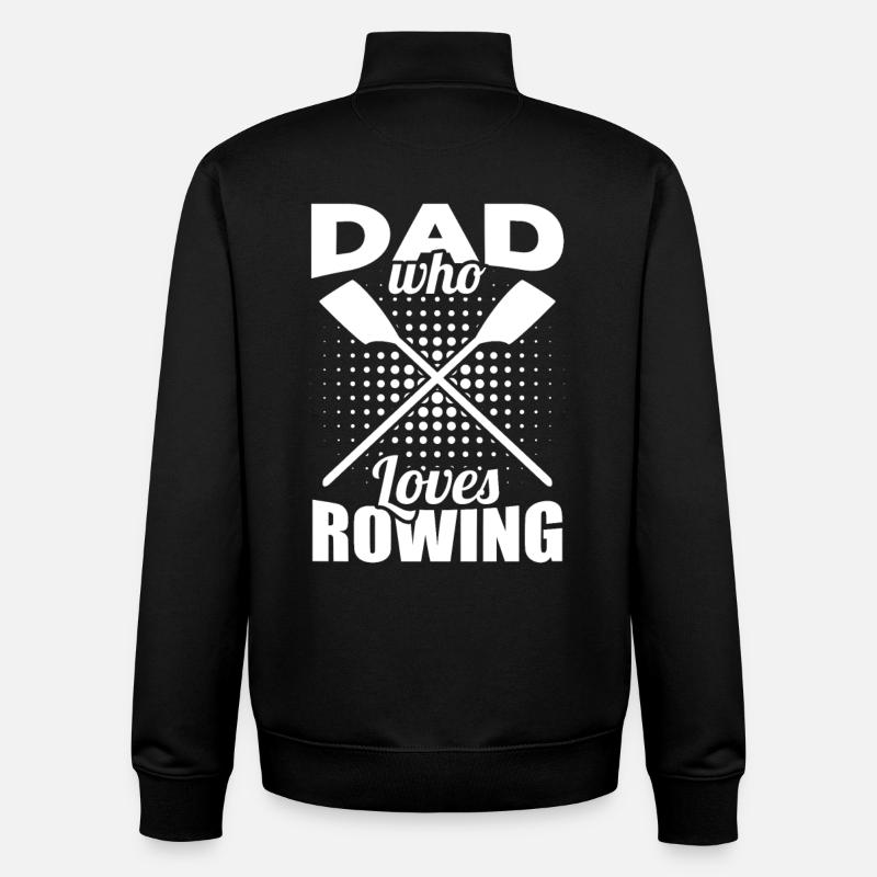 Père qui aime l’aviron - Sweat zippé unisexe en coton bio Stanley/Stella - noir