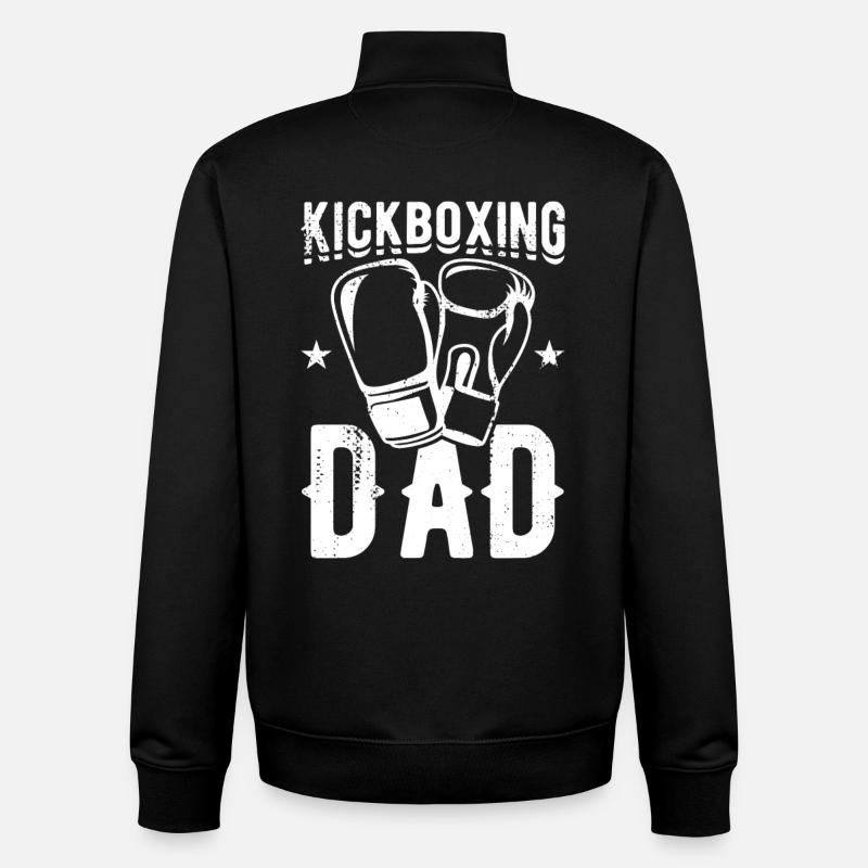 Papa kickboxeur - Sweat zippé unisexe en coton bio Stanley/Stella - noir
