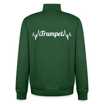 Trompeten Herzschlag - Unisex Organic Zip Sweatshirt von Stanley/Stella - Flaschengrün - Hinten - AI Model Male 185 dark (185cm)