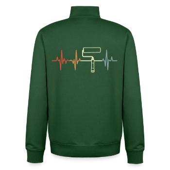 Farbroller Herzschlag - Unisex Organic Zip Sweatshirt von Stanley/Stella - Flaschengrün - Hinten - AI Model Male 185 dark (185cm)
