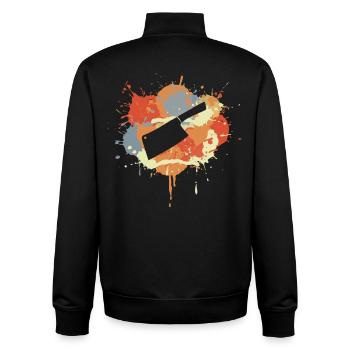 Hackbeil Zeichnung - Unisex Organic Zip Sweatshirt von Stanley/Stella - Schwarz - Hinten - AI Model Male 185 light (185cm)
