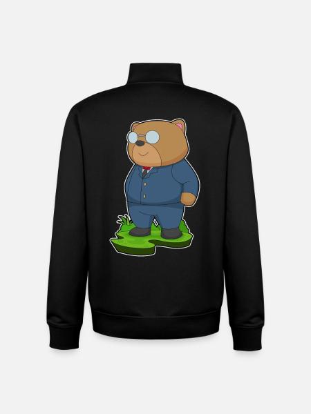 Bear Groom Suit Wedding - Unisex Organic Zip Sweatshirt by Stanley/Stella - black
