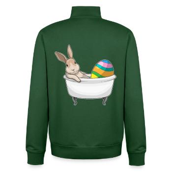 Bunny Easter Bathtub - Unisex Organic Zip Sweatshirt by Stanley/Stella - bottle green - Back - AI Model Male 185 dark (185cm)