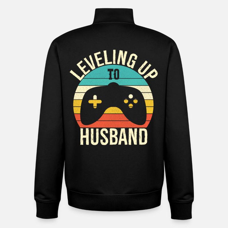 Leveling up to husband - Sweat zippé unisexe en coton bio Stanley/Stella - noir