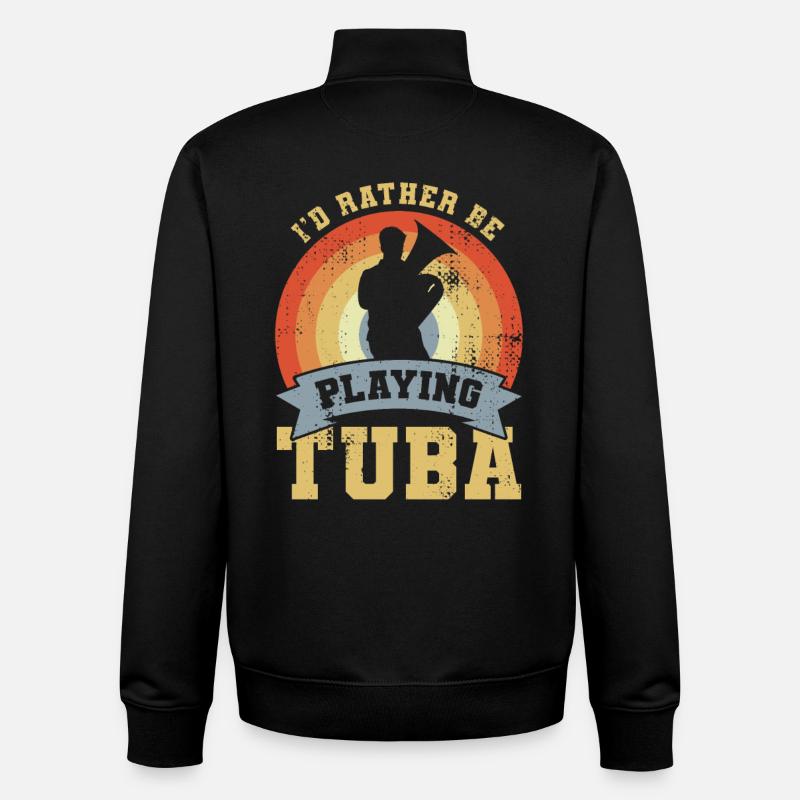 Citation de tuba - Sweat zippé unisexe en coton bio Stanley/Stella - noir