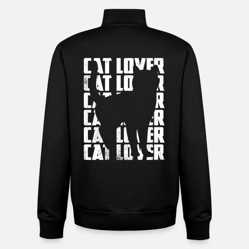Amoureux des chats - Sweat zippé unisexe en coton bio Stanley/Stella - noir