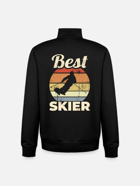 Best Skier - Unisex Organic Zip Sweatshirt by Stanley/Stella - black