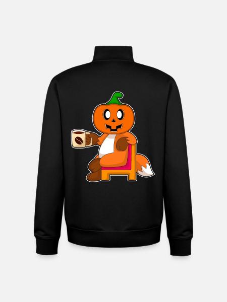 Fox Halloween Coffee - Unisex Organic Zip Sweatshirt by Stanley/Stella - black