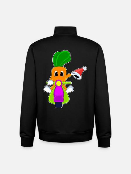 Carrot Christmas Scooter - Unisex Organic Zip Sweatshirt by Stanley/Stella - black