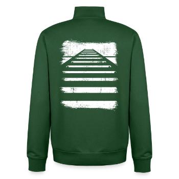 Railroad Track - Unisex Organic Zip Sweatshirt by Stanley/Stella - bottle green - Back - AI Model Male 185 dark (185cm)