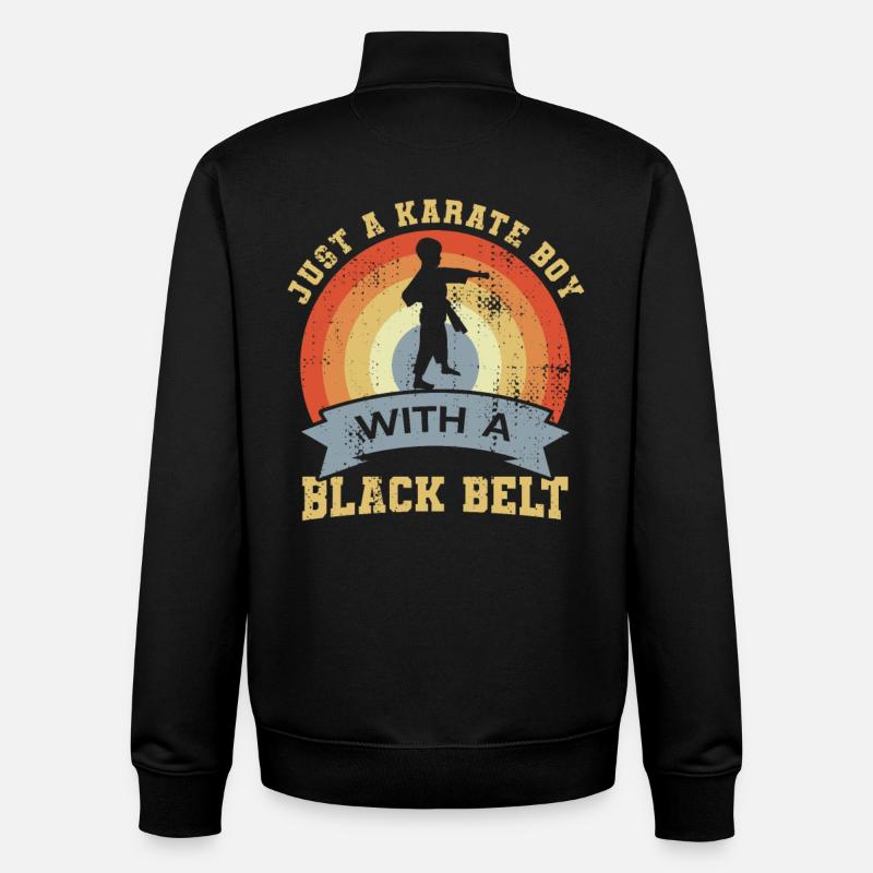 Karate boy with black belt - Unisex Organic Zip Sweatshirt by Stanley/Stella - black