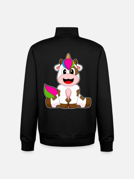 Cow Unicorn - Unisex Organic Zip Sweatshirt by Stanley/Stella - black