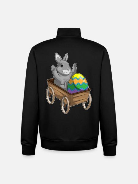 Bunny Easter Easter Egg - Unisex Organic Zip Sweatshirt by Stanley/Stella - black