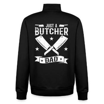 Nur ein Metzger Vater - Unisex Organic Zip Sweatshirt von Stanley/Stella - Schwarz - Hinten - AI Model Male 185 light (185cm)
