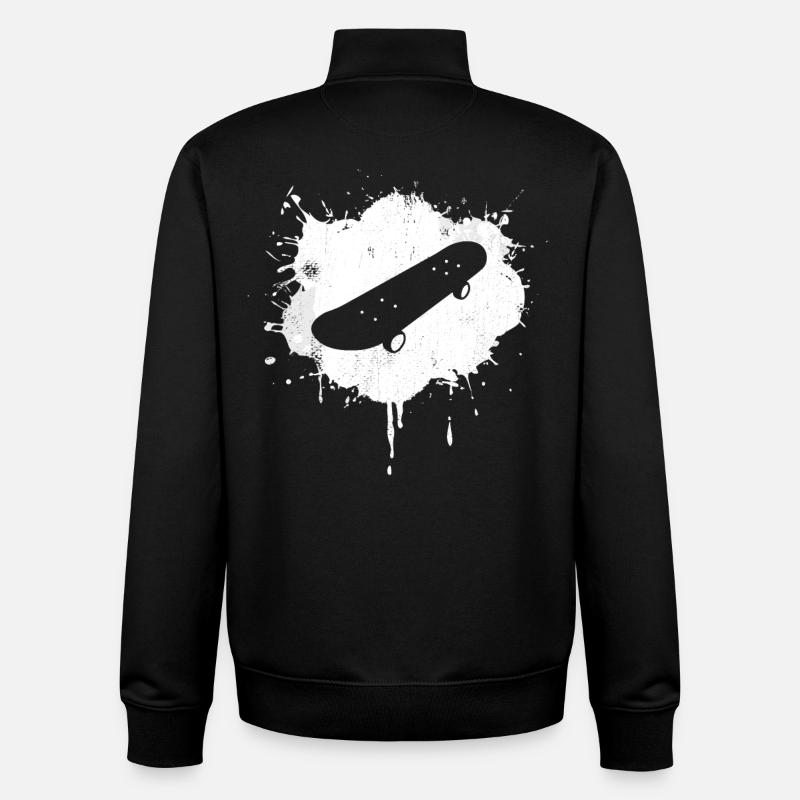 Skateboard Sketch - Unisex Organic Zip Sweatshirt by Stanley/Stella - black