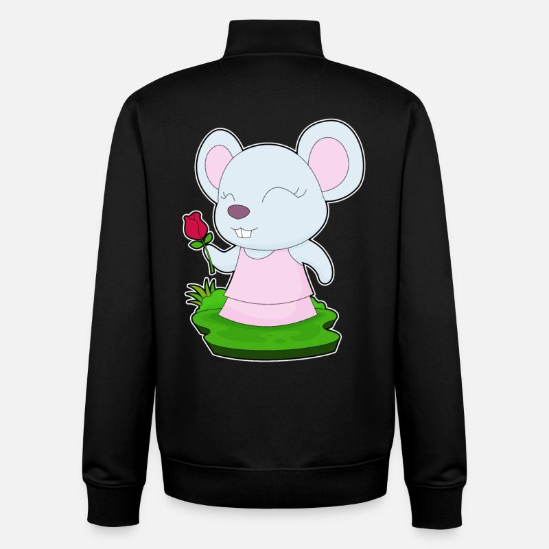 Mouse Rose - Unisex Organic Zip Sweatshirt by Stanley/Stella - black