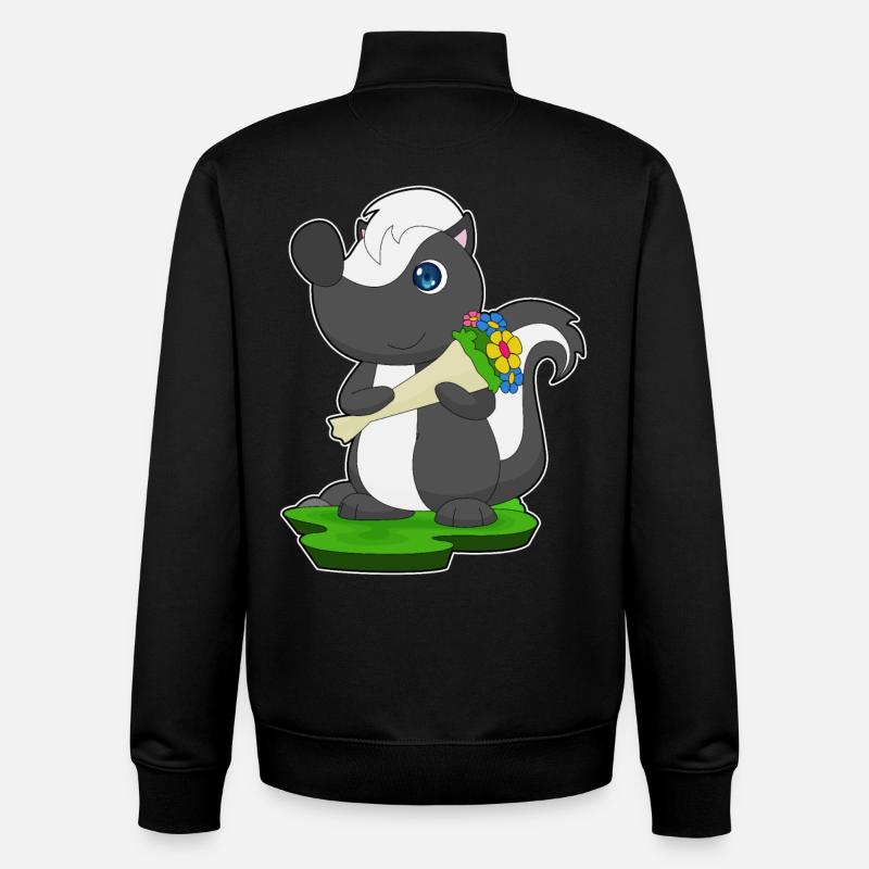 Skunk Bouquet - Unisex Organic Zip Sweatshirt by Stanley/Stella - black