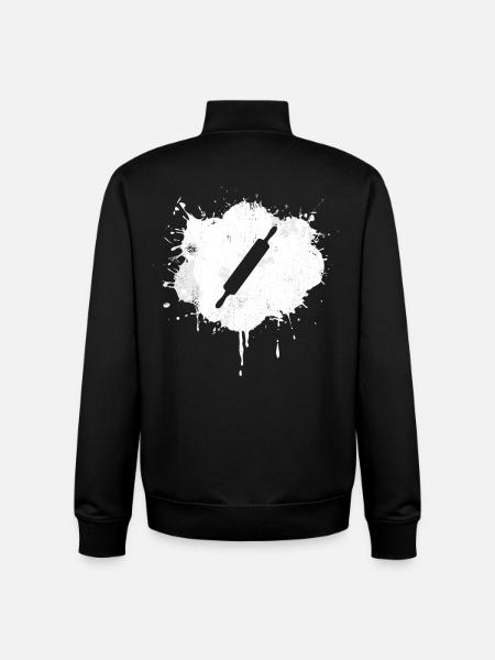 Rolling Pin Drawing - Unisex Organic Zip Sweatshirt by Stanley/Stella - black