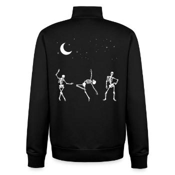 Dancing Skeletons Stars Moon Night - Unisex Organic Zip Sweatshirt by Stanley/Stella - black - Back - AI Model Male 185 light (185cm)
