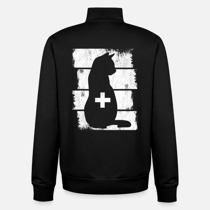 Katzen Tierarzt - Unisex Organic Zip Sweatshirt von Stanley/Stella - Schwarz