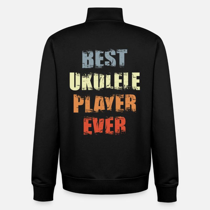 Ukulele Player - Unisex Organic Zip Sweatshirt by Stanley/Stella - black