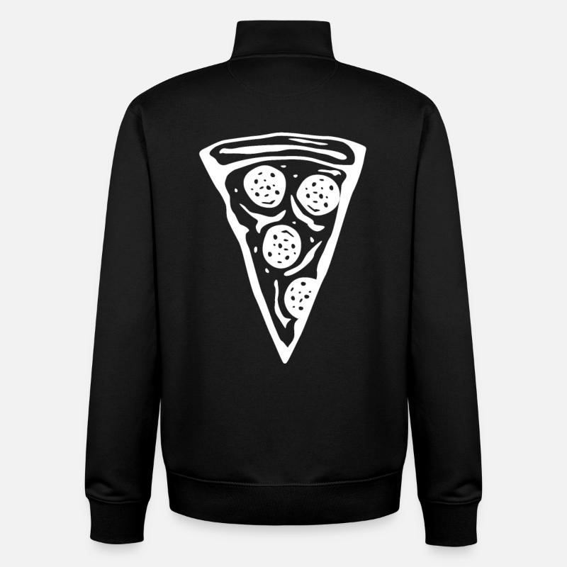 Tranche de pizza - Sweat zippé unisexe en coton bio Stanley/Stella - noir
