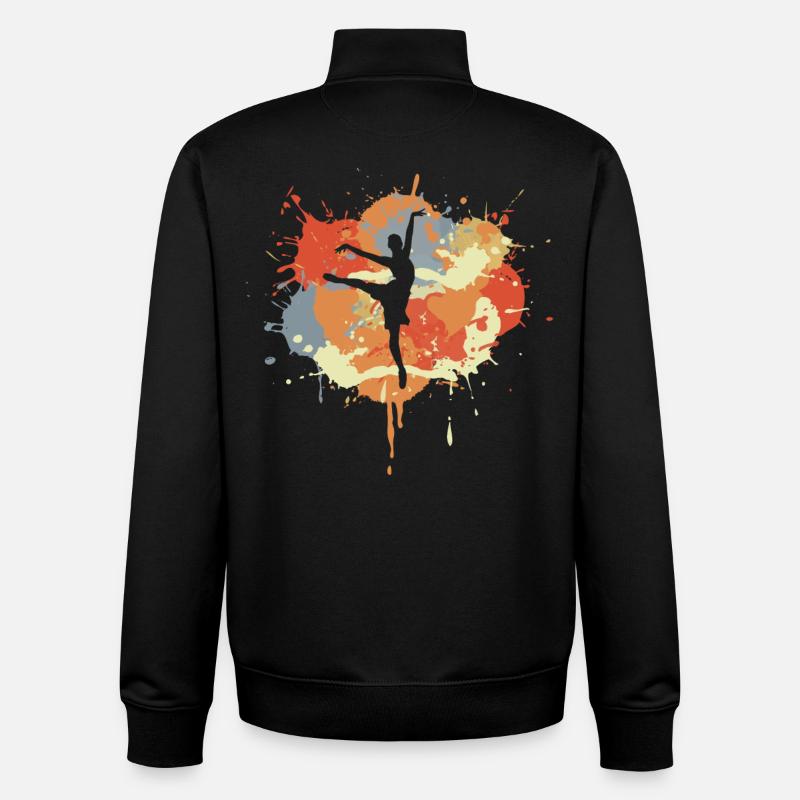 Ballet Dancer Drawing - Unisex Organic Zip Sweatshirt by Stanley/Stella - black
