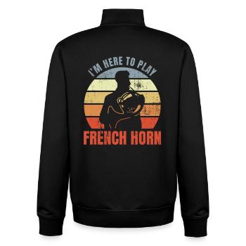 Lustiger Waldhornist Witz - Unisex Organic Zip Sweatshirt von Stanley/Stella - Schwarz - Hinten - AI Model Male 185 light (185cm)