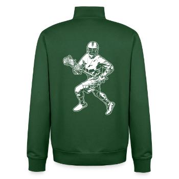 Lacrosse Spieler - Unisex Organic Zip Sweatshirt von Stanley/Stella - Flaschengrün - Hinten - AI Model Male 185 dark (185cm)