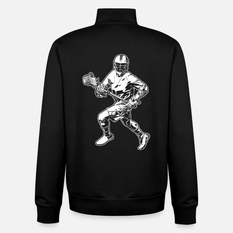 Joueurs de crosse - Sweat zippé unisexe en coton bio Stanley/Stella - noir