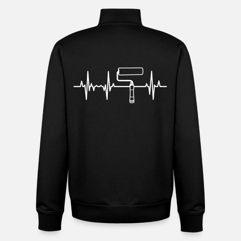 Painter's Roller Pulse Rate - Unisex Organic Zip Sweatshirt by Stanley/Stella - black