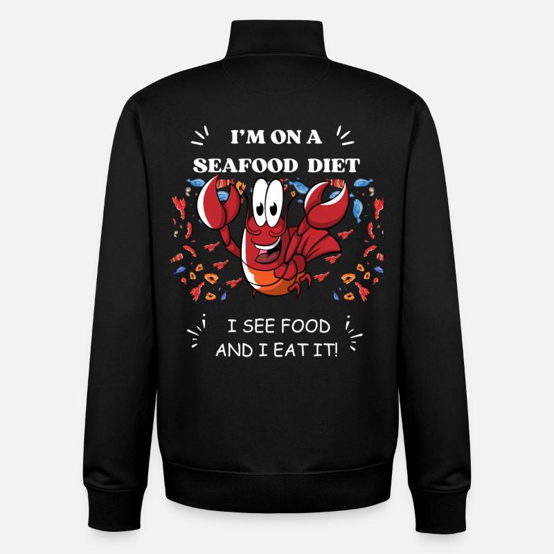 I'm on a seafood diet - Funny Tee - Unisex Organic Zip Sweatshirt von Stanley/Stella - Schwarz