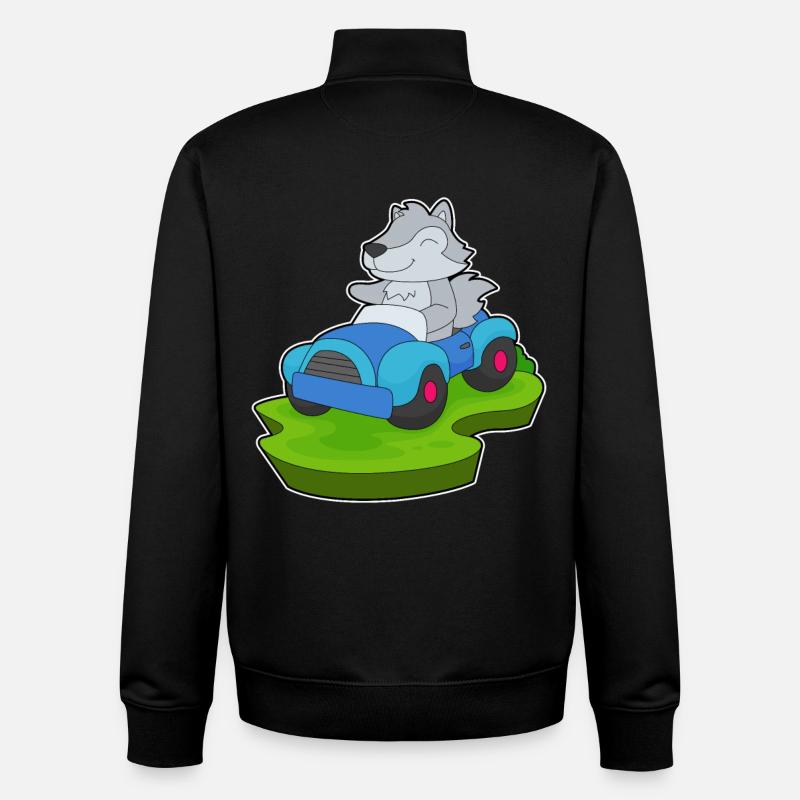 Voiture de loup - Sweat zippé unisexe en coton bio Stanley/Stella - noir