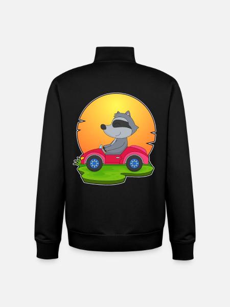 Raccoon Car - Unisex Organic Zip Sweatshirt by Stanley/Stella - black