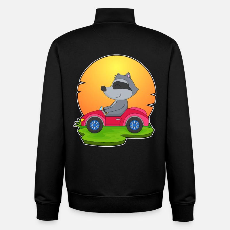 Waschbär Auto - Unisex Organic Zip Sweatshirt von Stanley/Stella - Schwarz