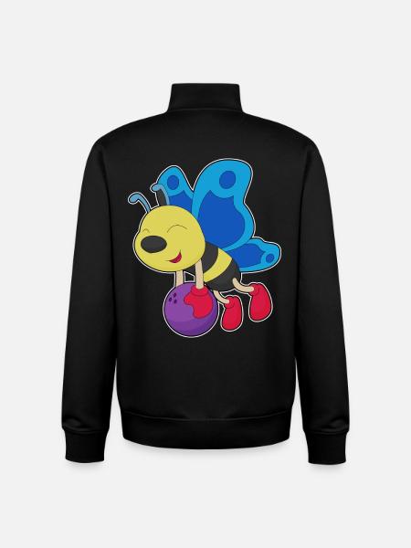 Butterfly Bowling Bowling Ball - Unisex Organic Zip Sweatshirt by Stanley/Stella - black