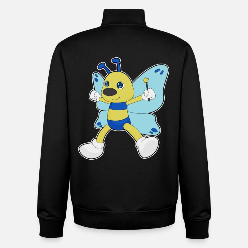 Baguette de sorcier papillon - Sweat zippé unisexe en coton bio Stanley/Stella - noir